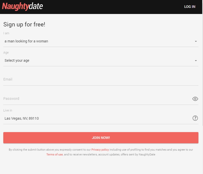 naughtydate signup