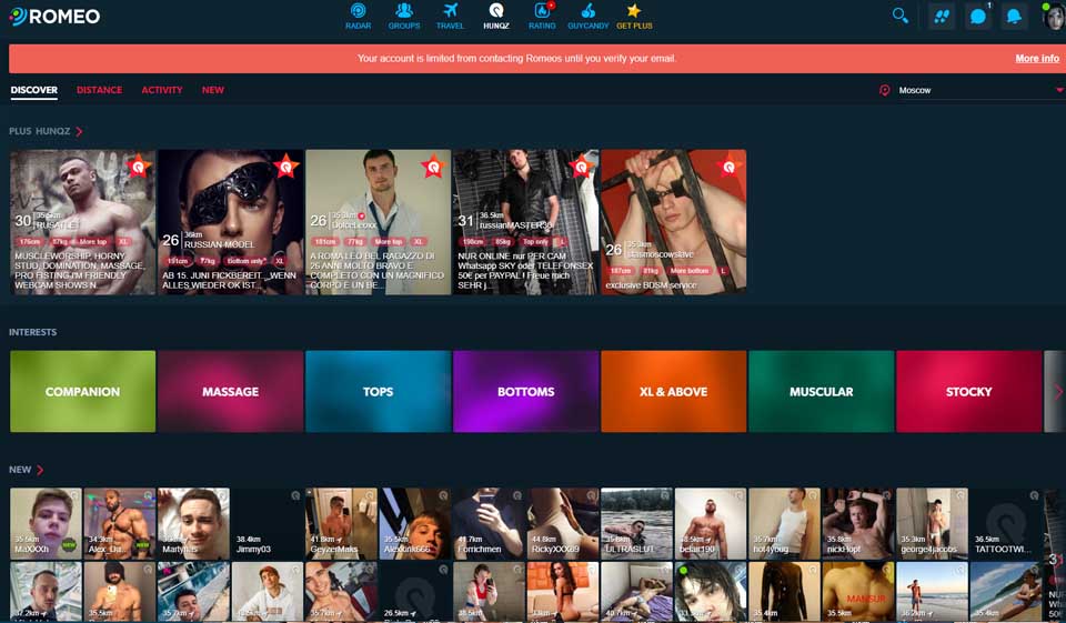 User profiles at Planetromeo